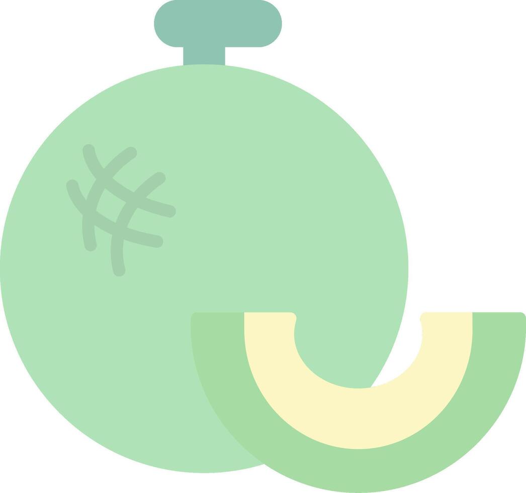 Cantalupo plano ligero icono vector