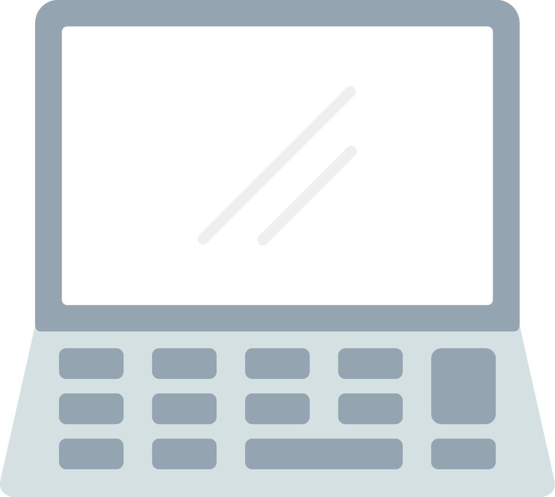 ordenador portátil plano ligero icono vector