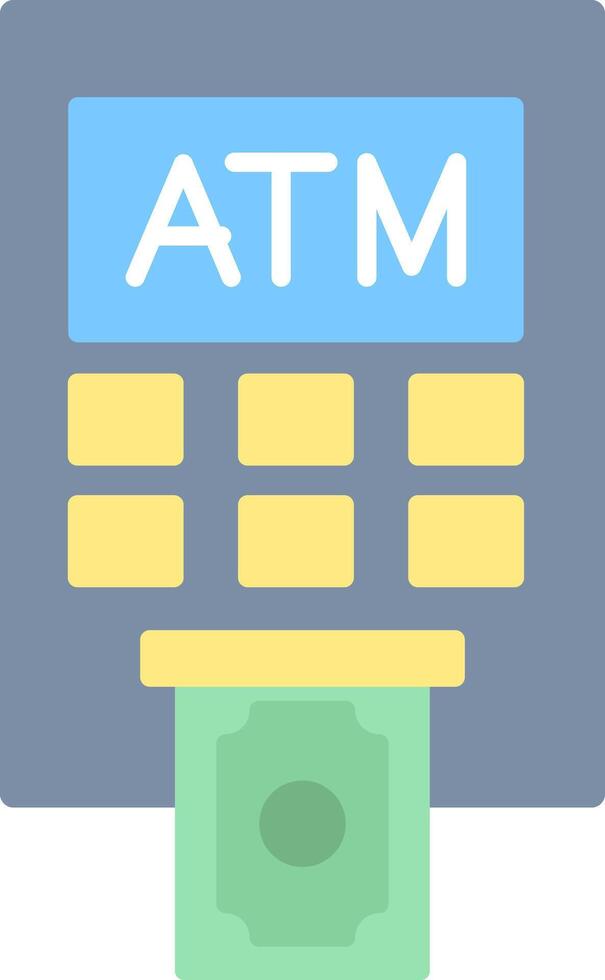 Atm Machine Flat Light Icon vector