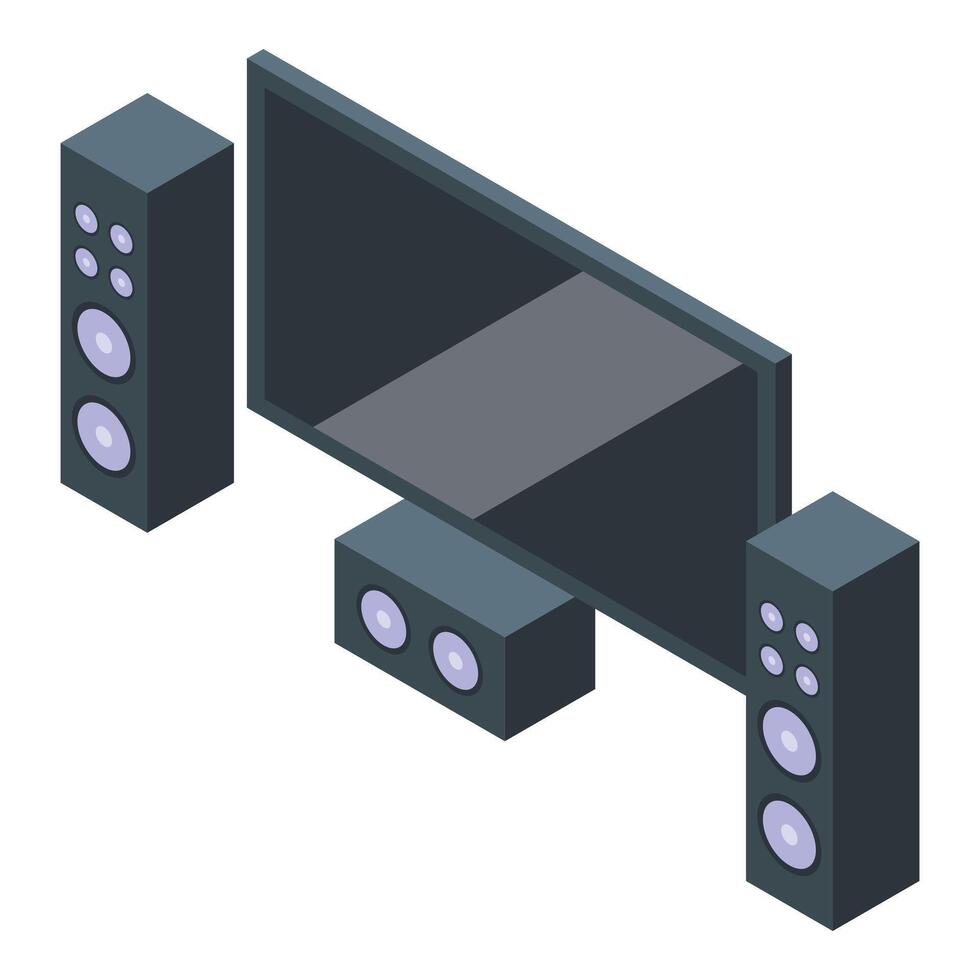 Home theater icon isometric vector. Sound audio center vector