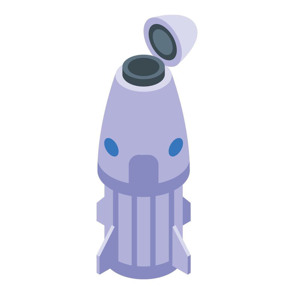 Spaceship icon isometric vector. Globe observatory vector