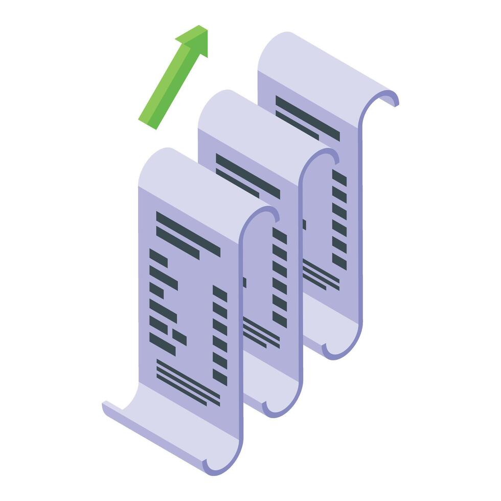 Payment bill paper icon isometric vector. Corporate profit vector