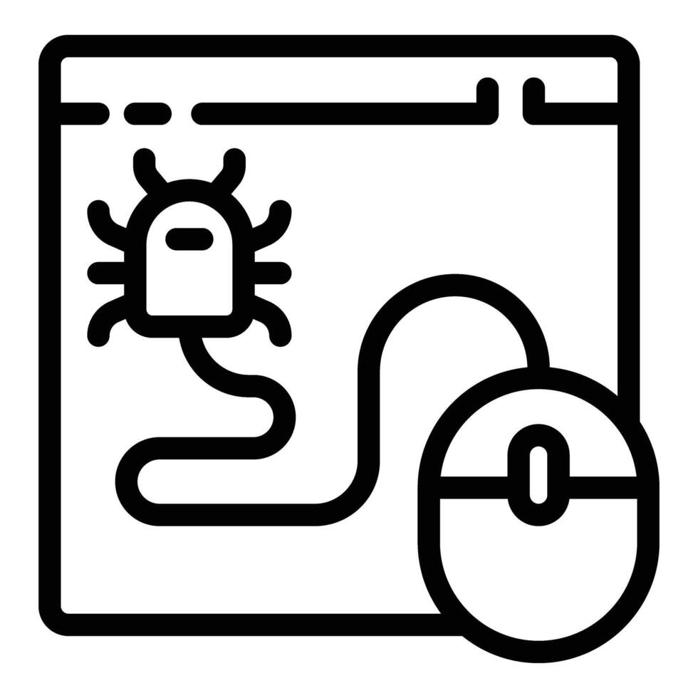 Bug online scam icon outline vector. Threat bug vector