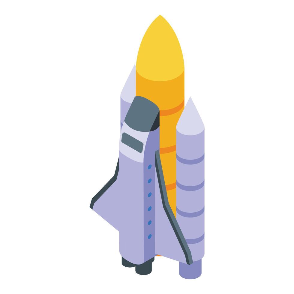 Space rocket icon isometric vector. Discovery research vector