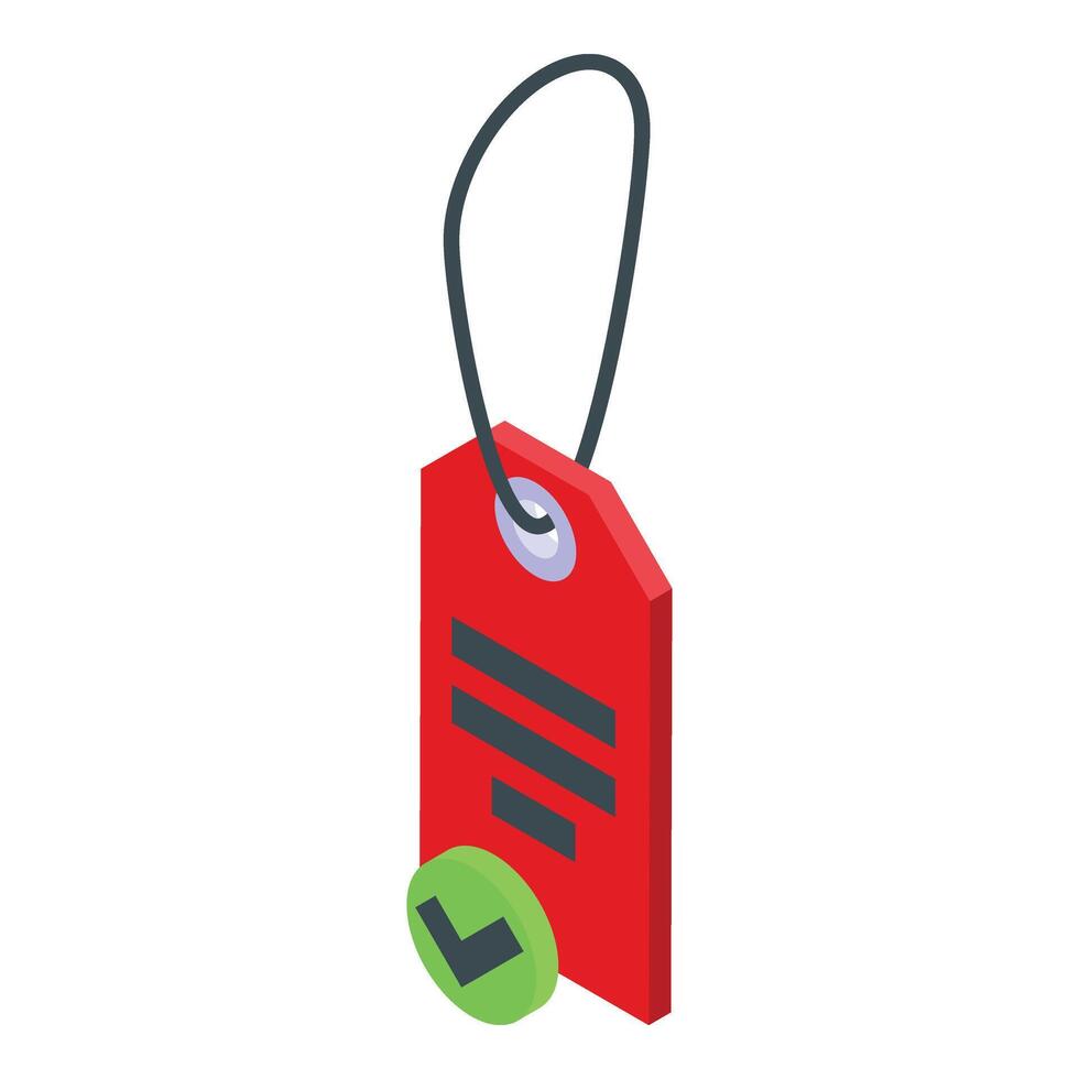 Sales red tag icon isometric vector. Service performance vector