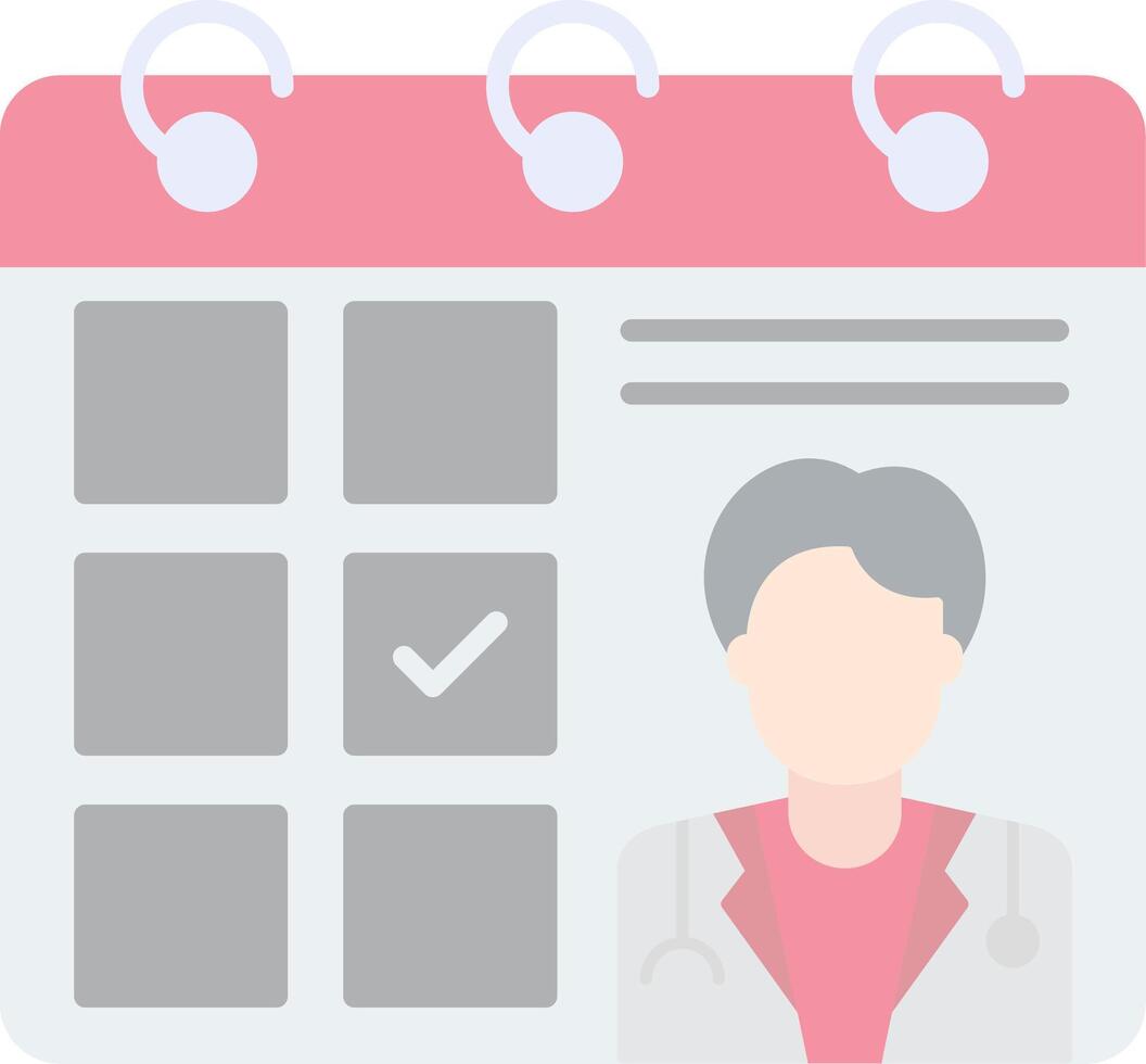Doctor Visit Day Flat Light Icon vector