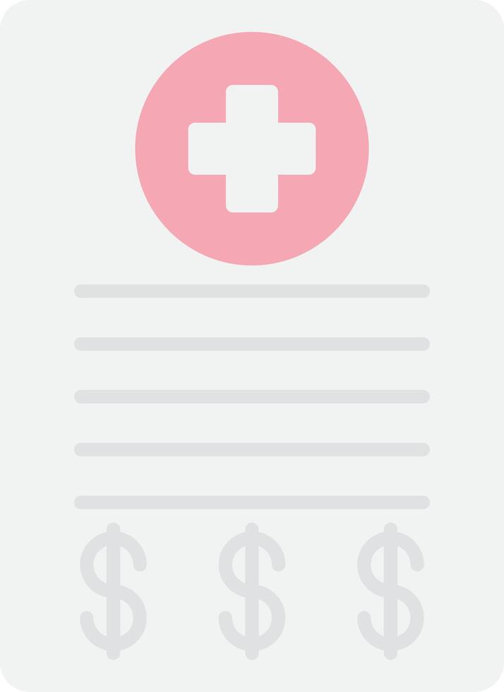 Medical Bill Flat Light Icon vector