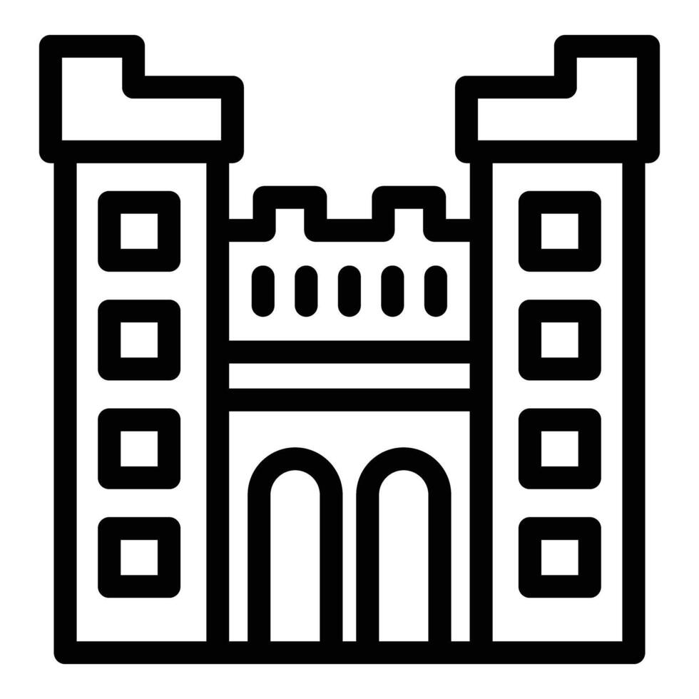 Baku fortress icon outline vector. Ancient building tower vector