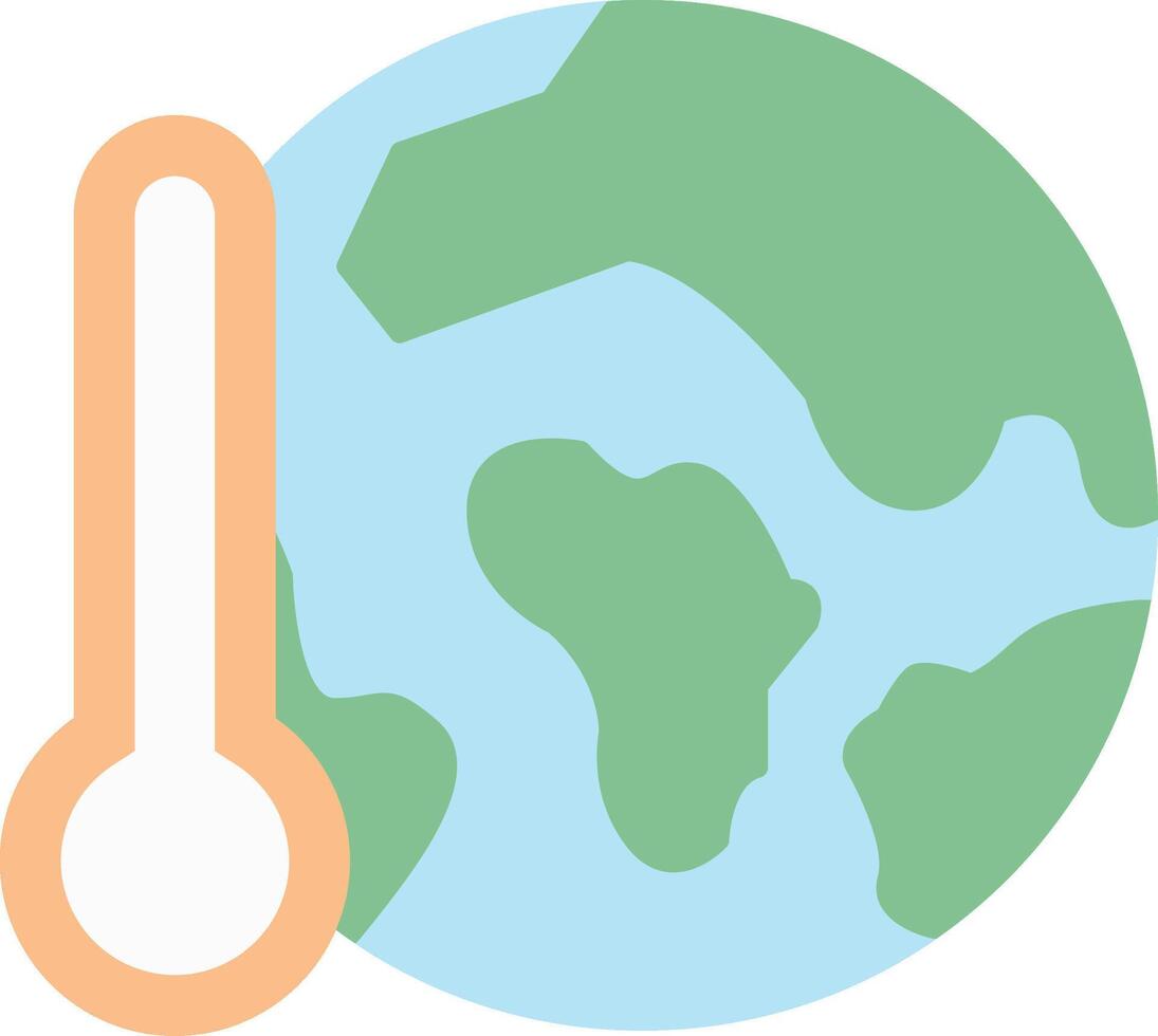 Global Warming Flat Light Icon vector