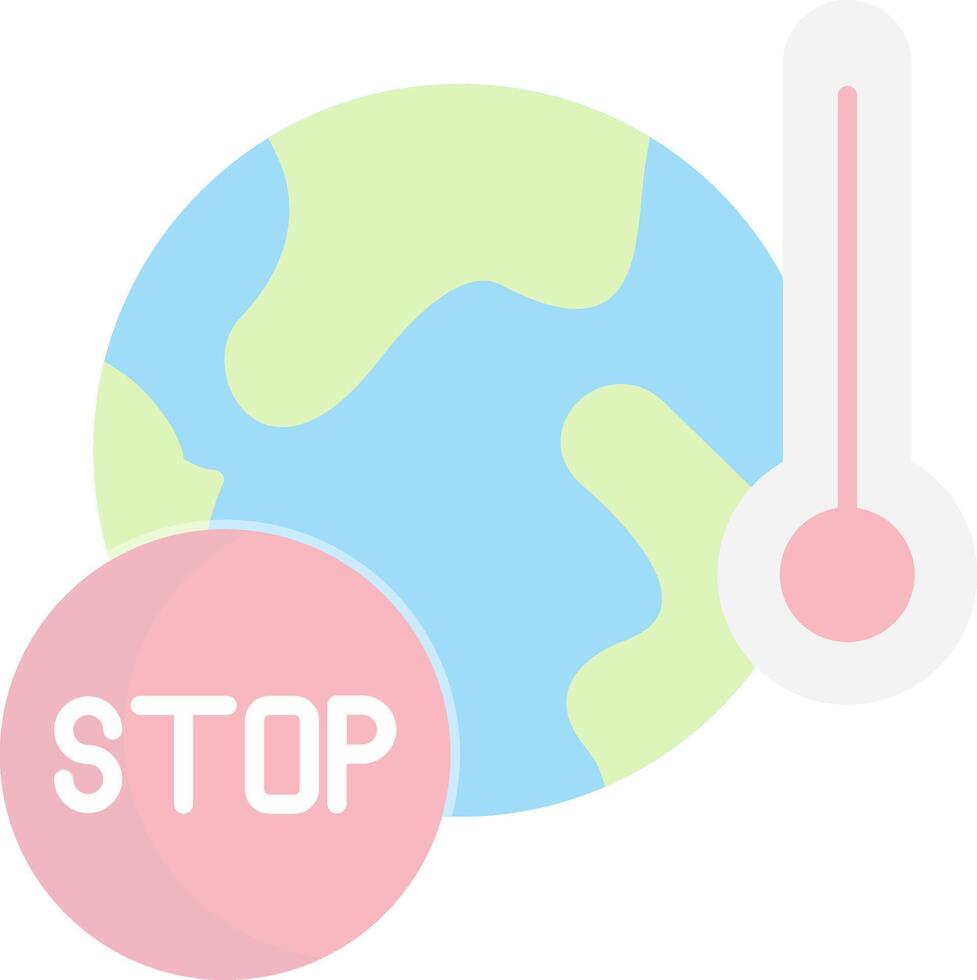 Stop Global Warming Flat Light Icon vector