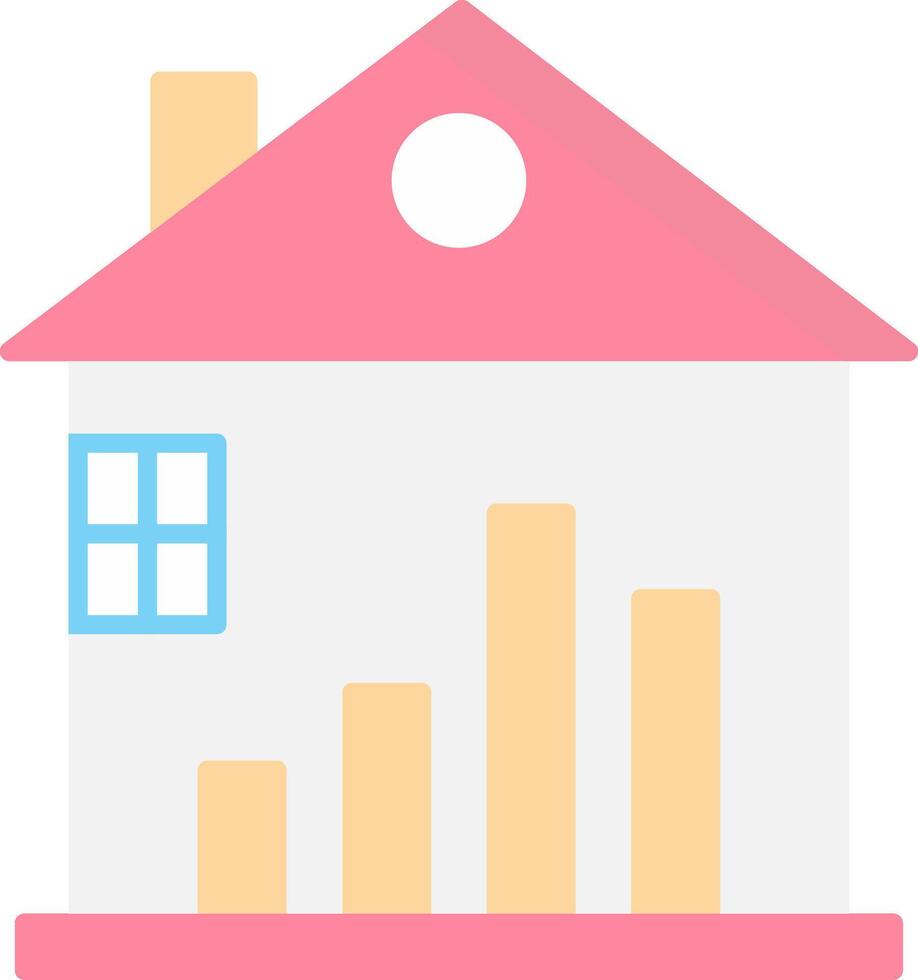 Real Estate Stats Flat Light Icon vector