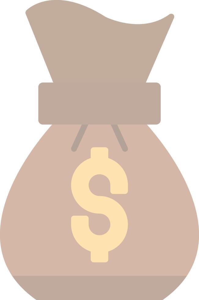 dinero bolso plano ligero icono vector