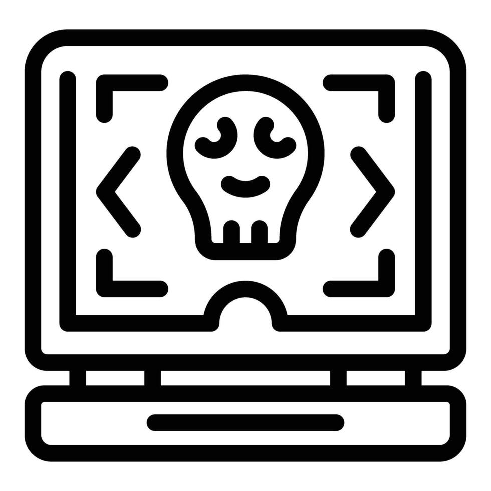 Computer hacker attack icon outline vector. Cyber security vector
