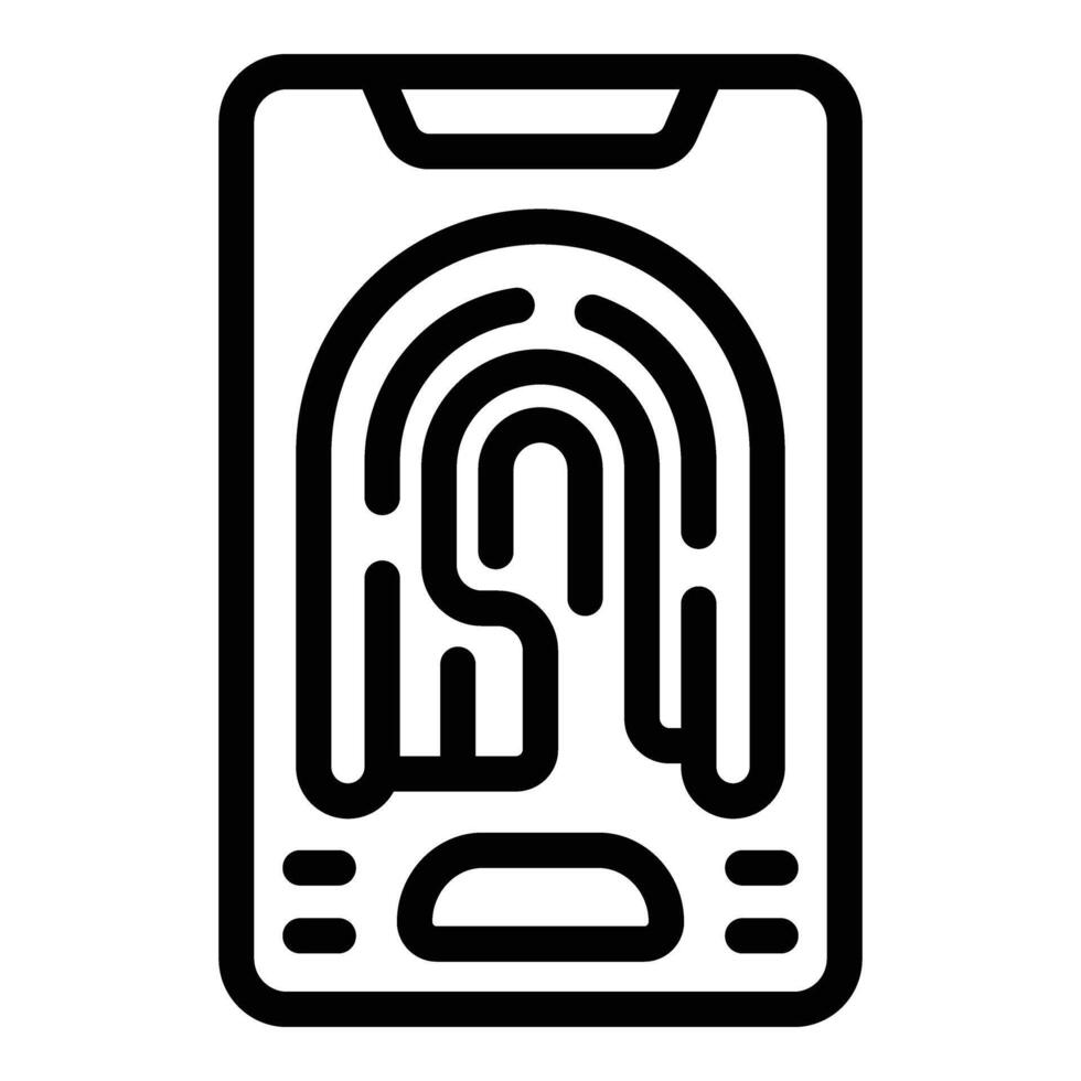 Smartphone fingerprint icon outline vector. Social bug vector