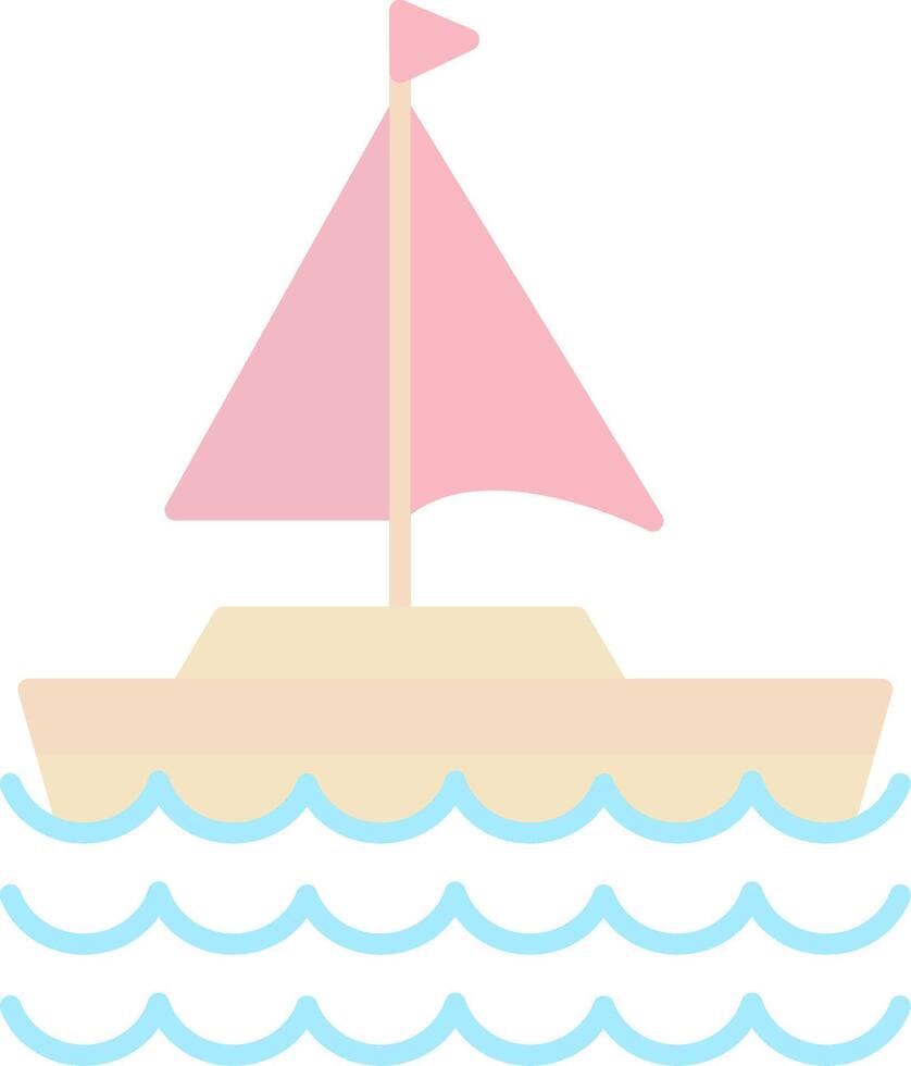 Sail Boat Flat Light Icon vector