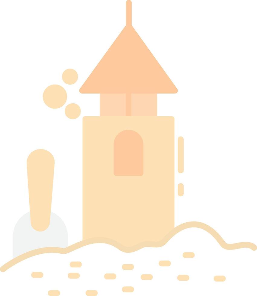 Sand Castle Flat Light Icon vector