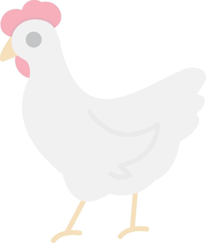 pollo plano ligero icono vector