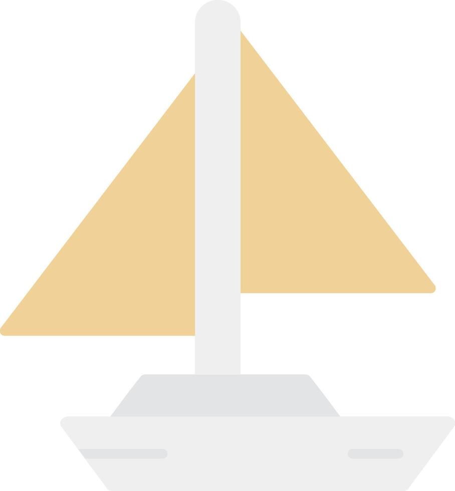 Small Yacht Flat Light Icon vector