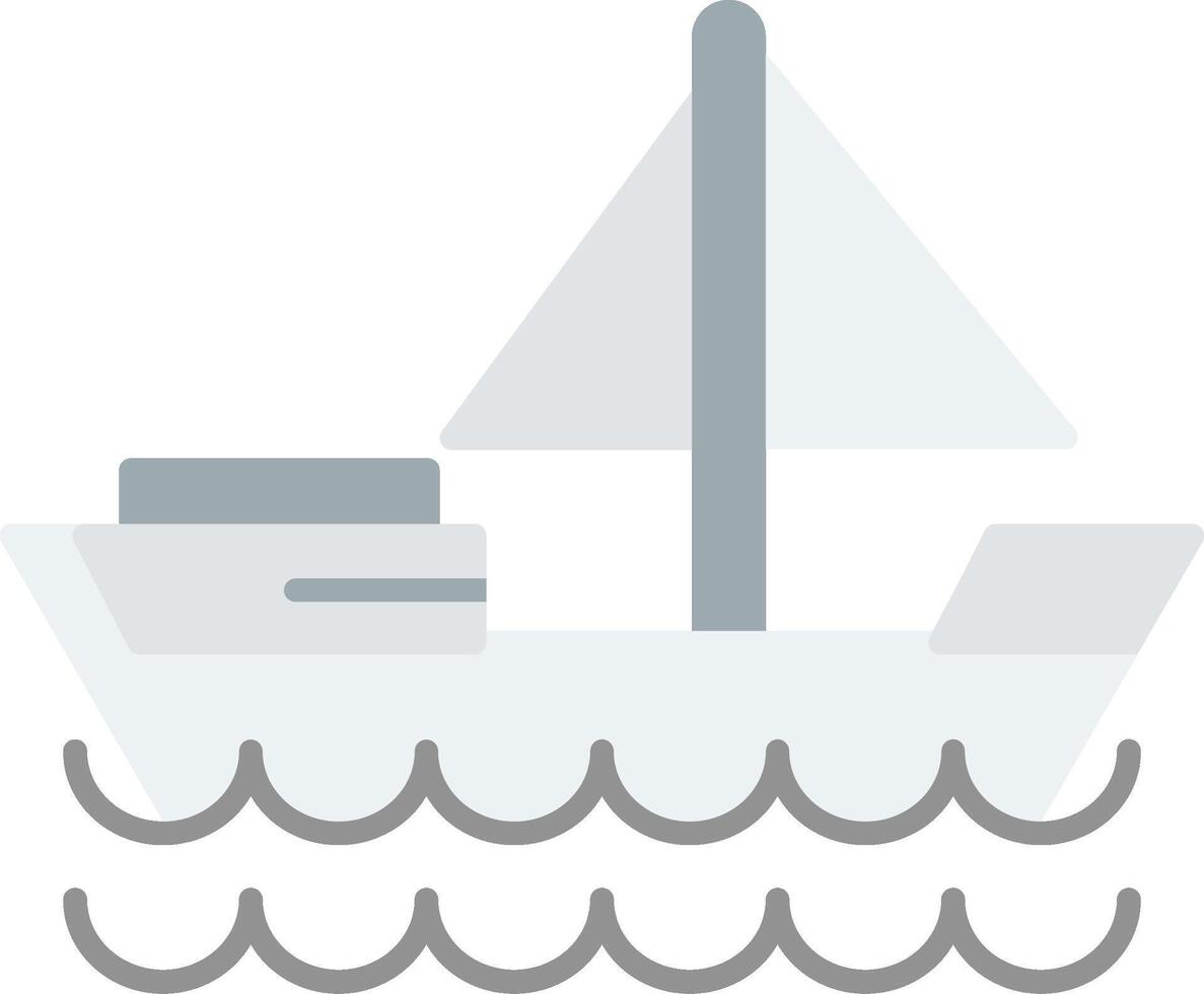 Dinghy Flat Light Icon vector