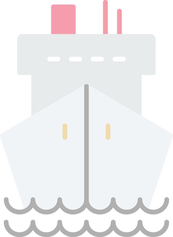 Cargo Ship Flat Light Icon vector