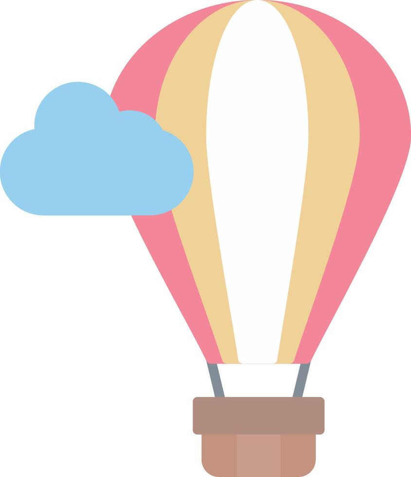 Hot Air Balloon Flat Light Icon vector