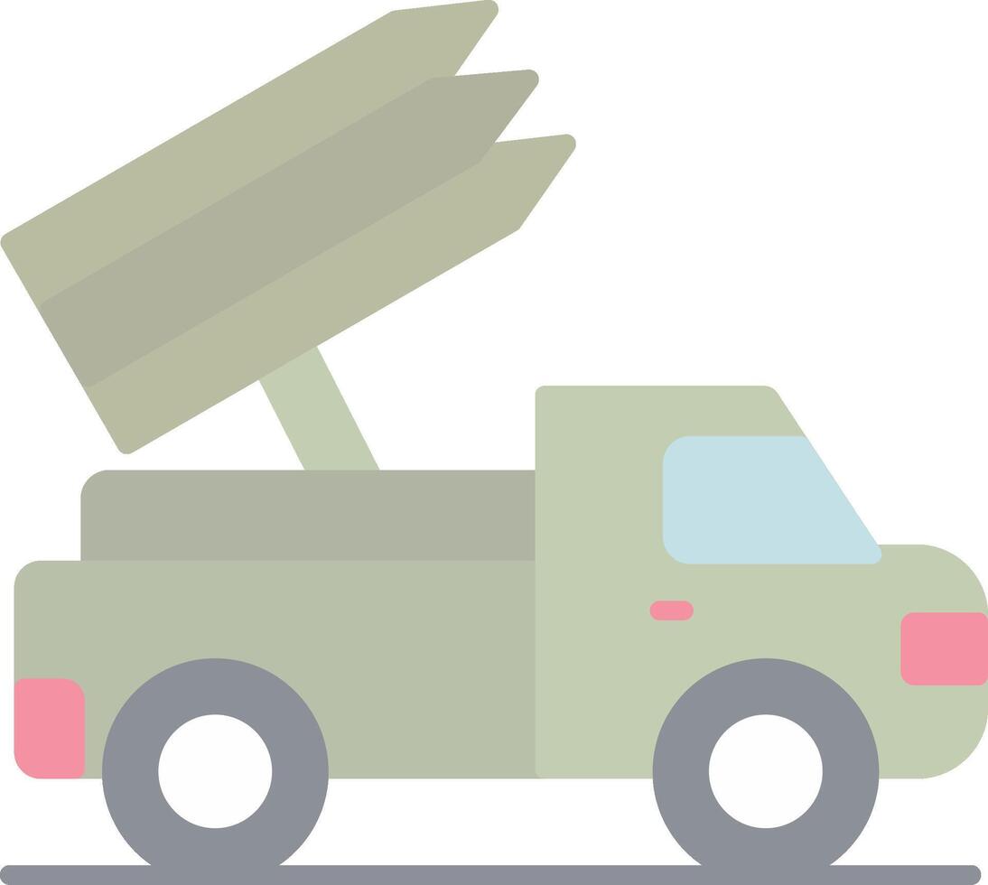 Missile Truck Flat Light Icon vector