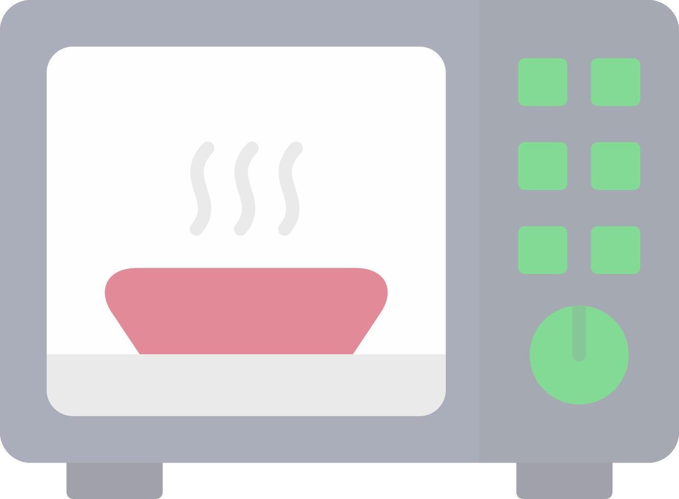 Microwave Flat Light Icon vector