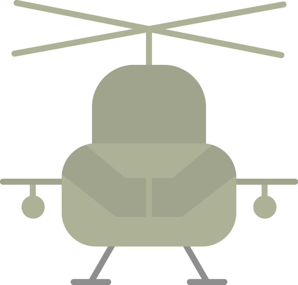 Military Helicopter Flat Light Icon vector
