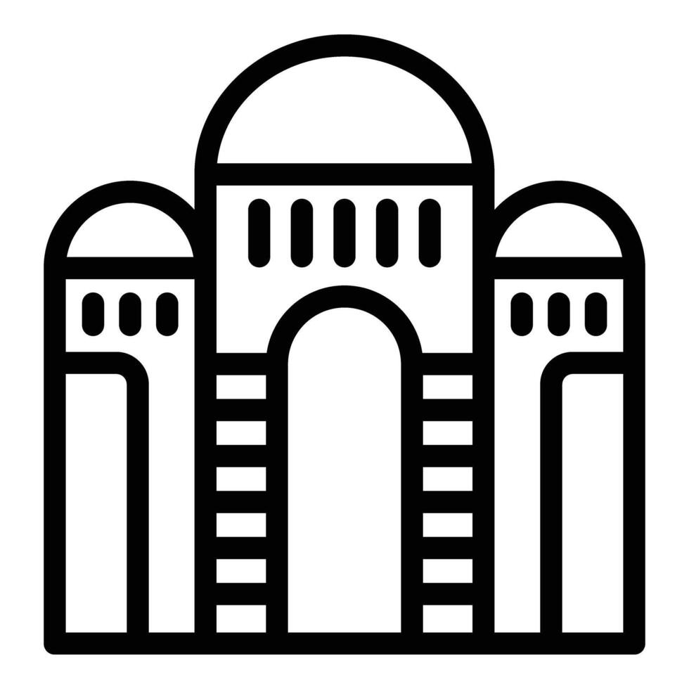 City mosque icon outline vector. Bridge country vector