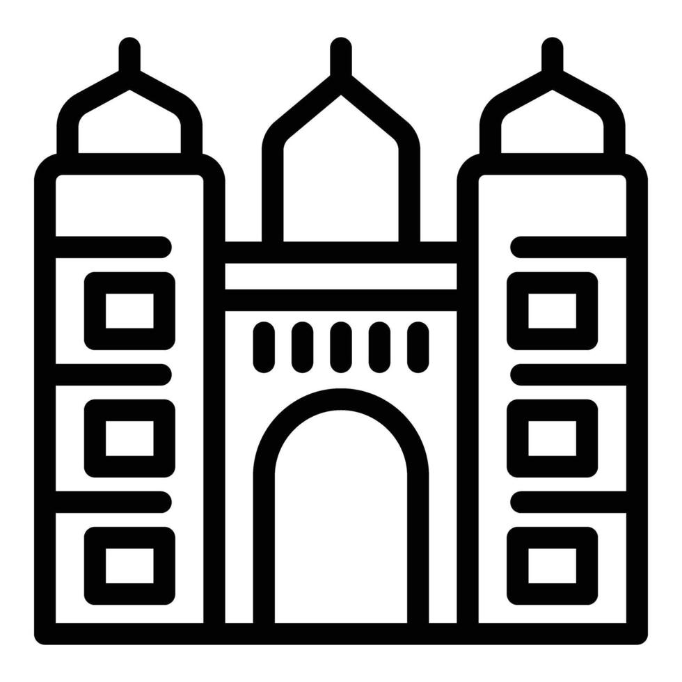 Church castle icon outline vector. Lisbon capital town vector