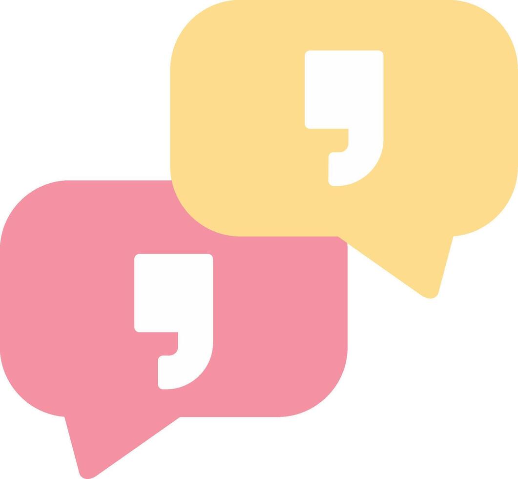 Quotation Flat Light Icon vector