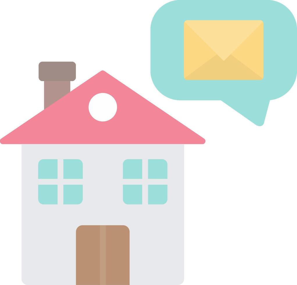 Home Message Flat Light Icon vector