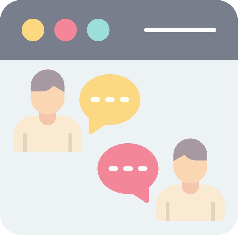 Online Chat Flat Light Icon vector