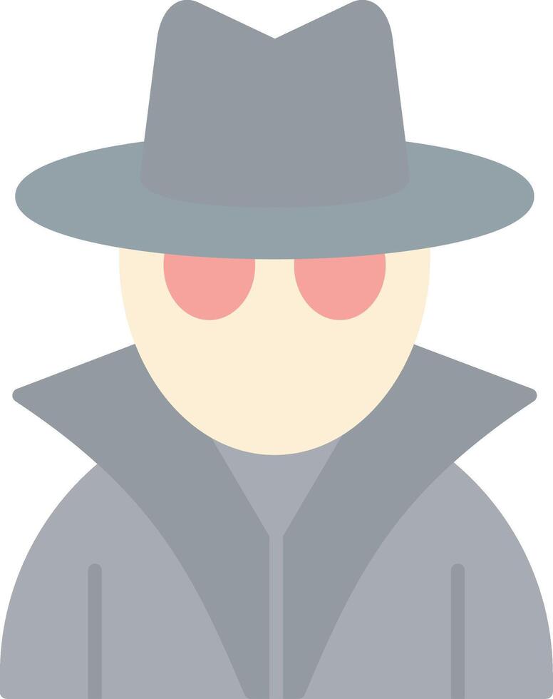 delincuente plano ligero icono vector