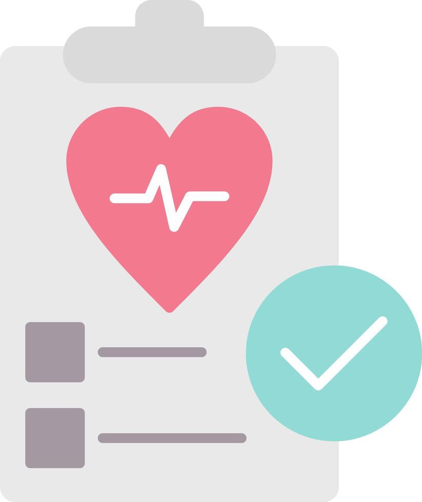 Health Check Flat Light Icon vector