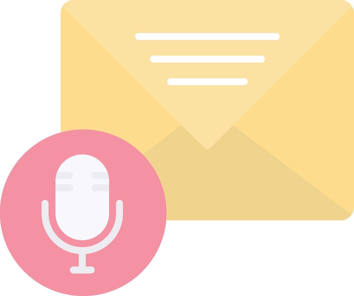 Audio Message Flat Light Icon vector