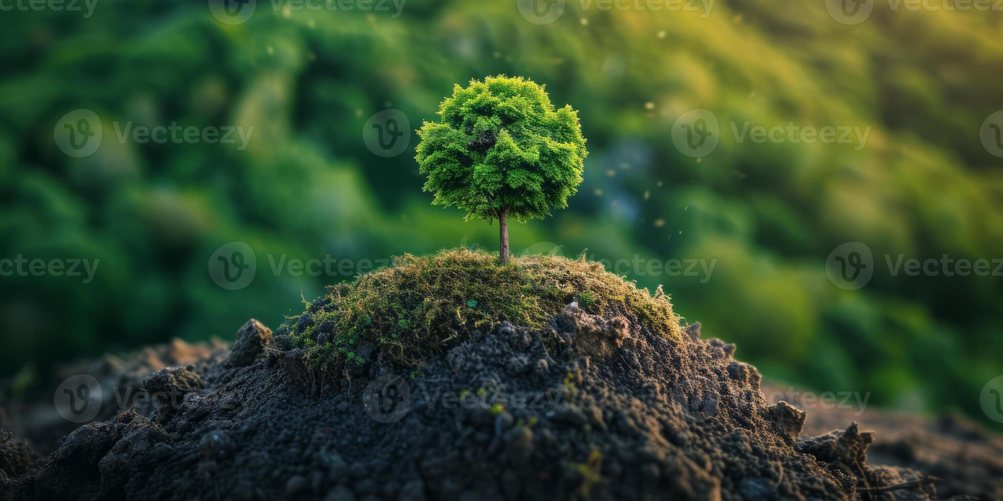 AI generated The resilience of nature in the face of environmental challenges. The regenerative power of ecosystems, emphasizing the importance of protecting and restoring our planet photo