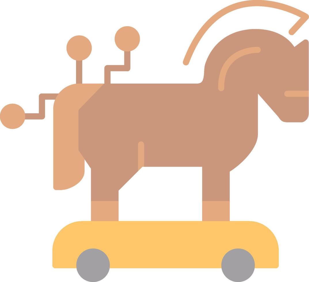Trojan Horse Flat Light Icon vector