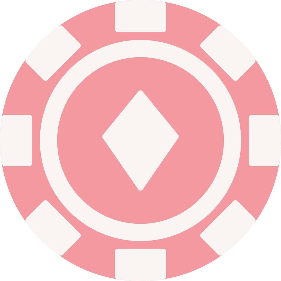 Poker Chip Flat Light Icon vector