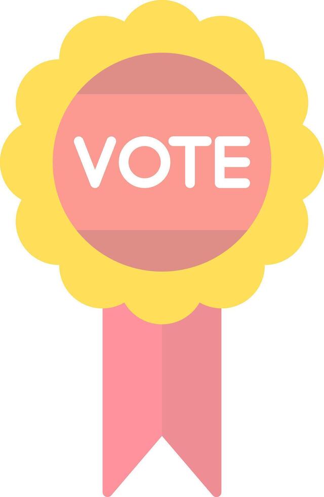 Vote Badge Flat Light Icon vector