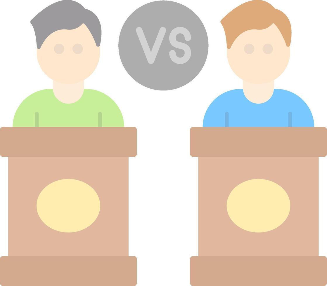 debate plano ligero icono vector