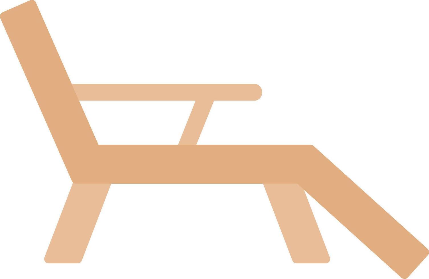 Deck Chair Flat Light Icon vector