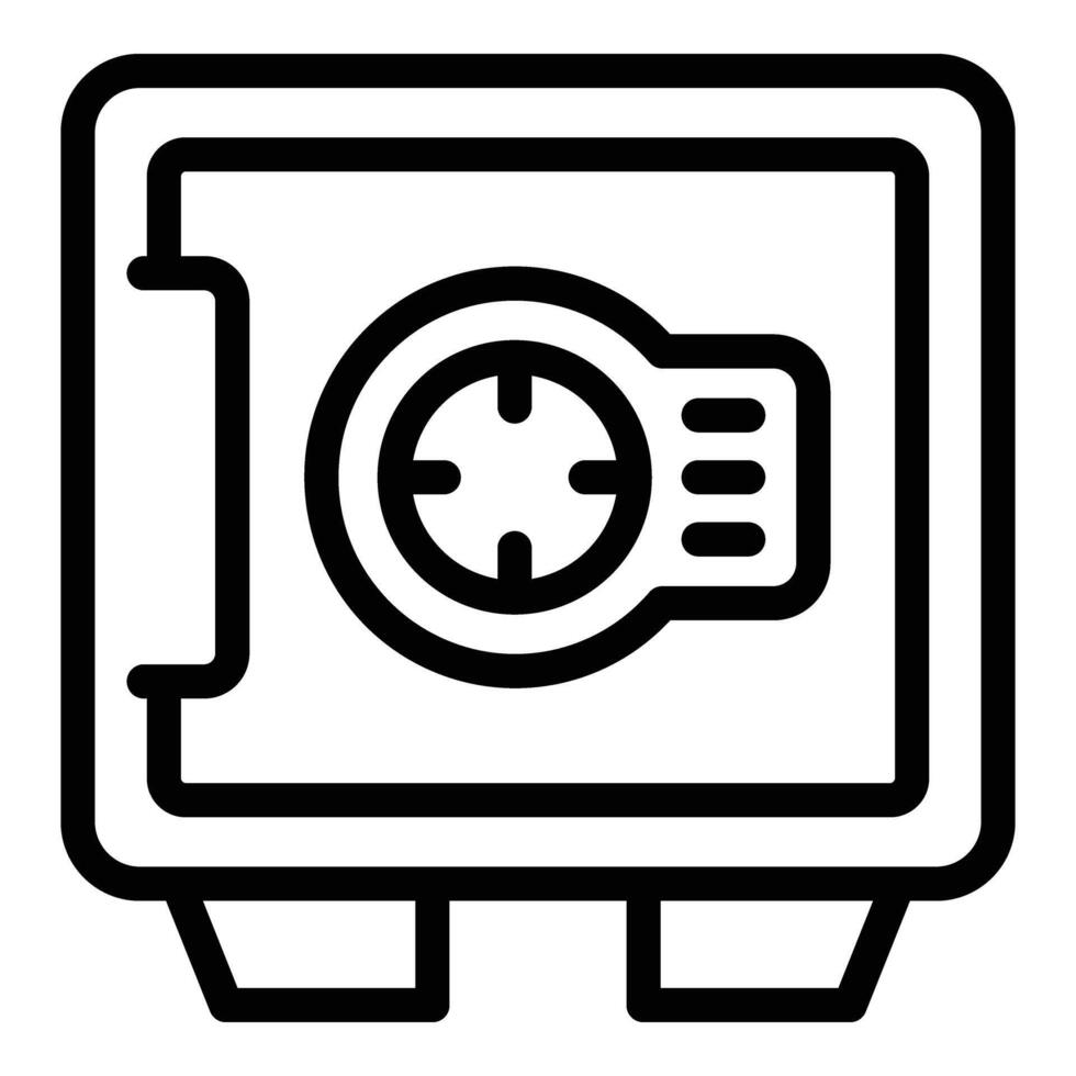 Combination deposit box icon outline vector. Gold security vector