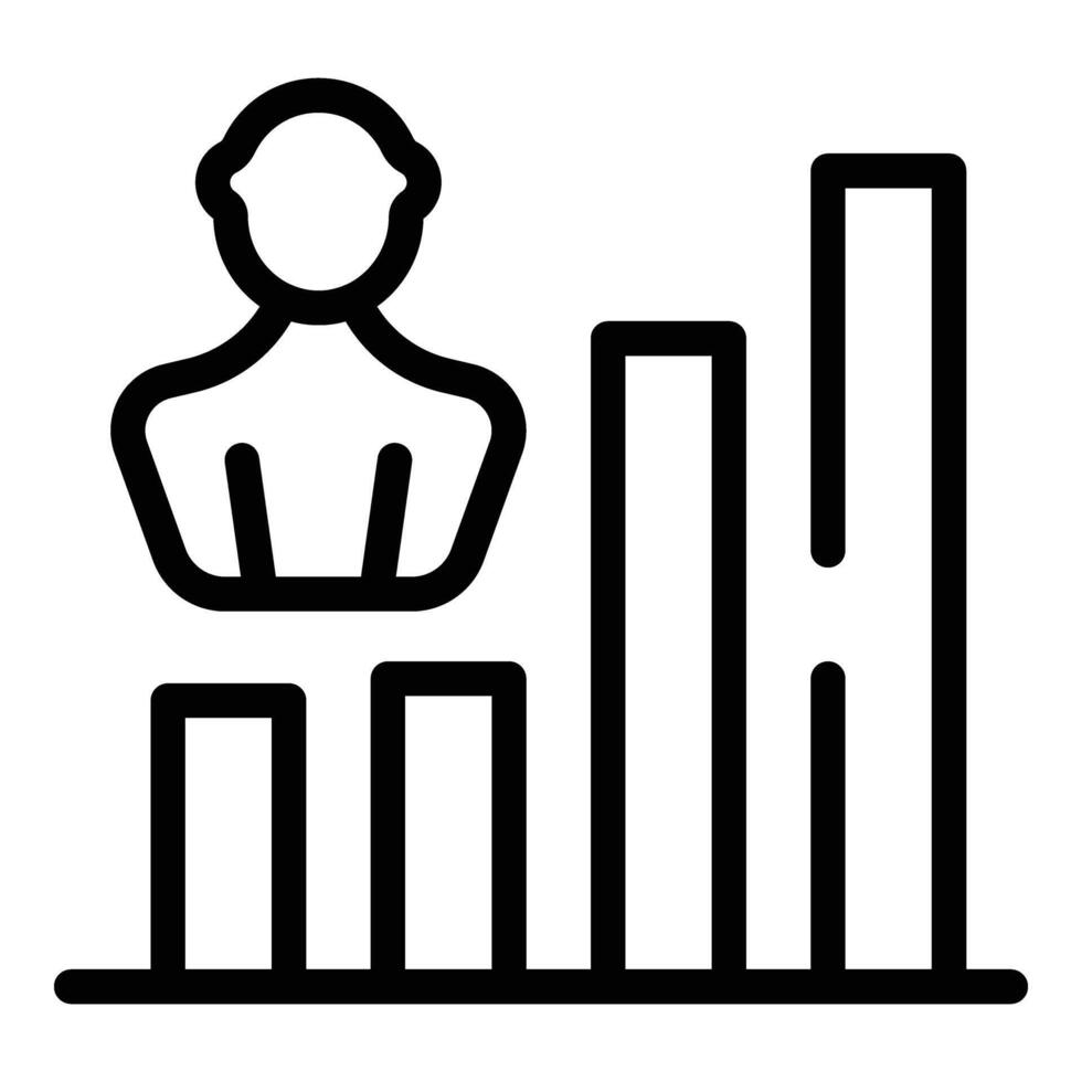 Trade chart graph icon outline vector. Commerce financial vector
