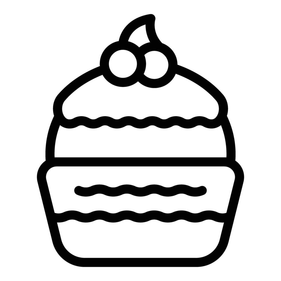 Cream cup cake icon outline vector. Cook cream vector