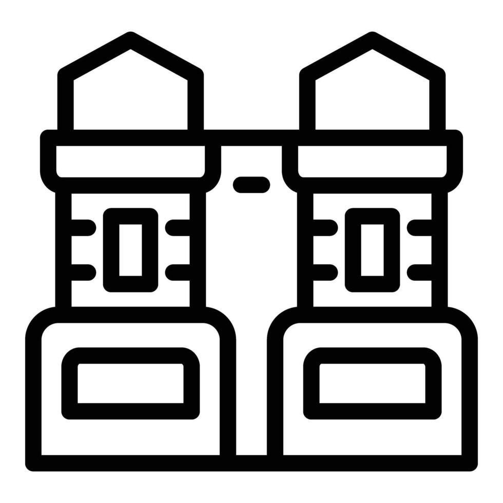 Bridge national icon outline vector. Baku city vector