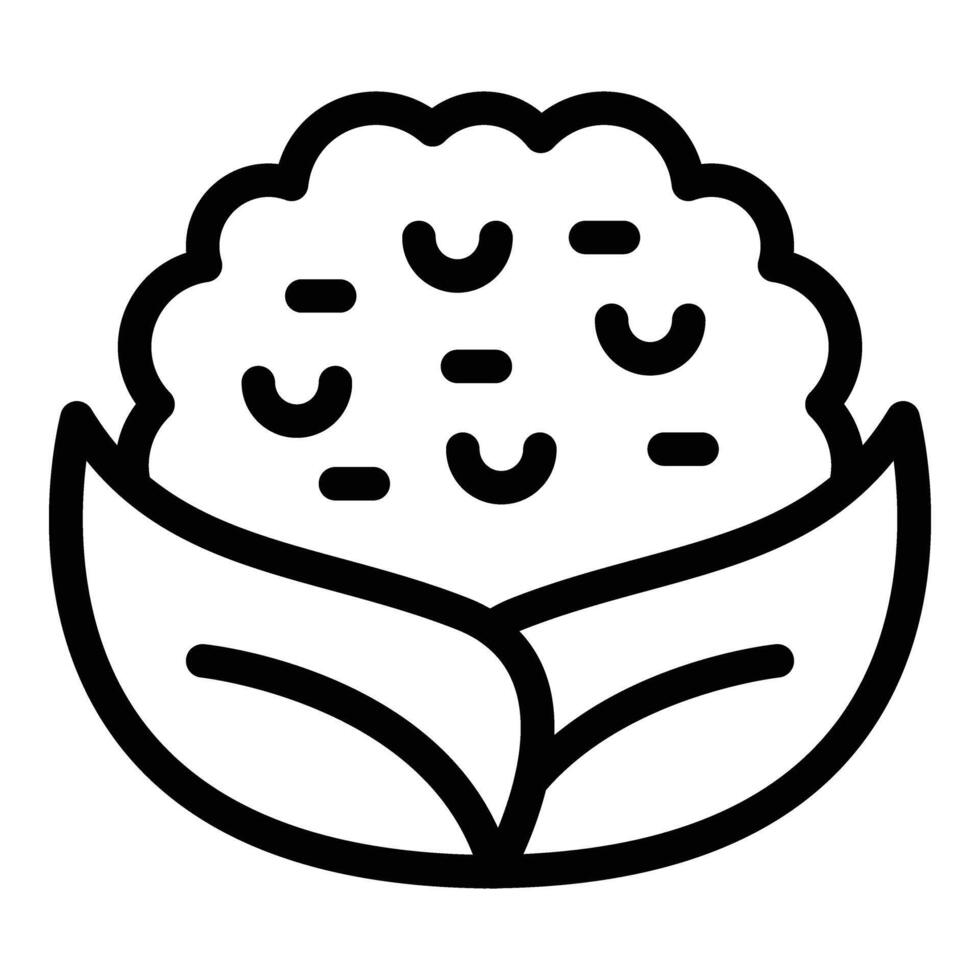 Cauliflower food icon outline vector. Calories cooking vector