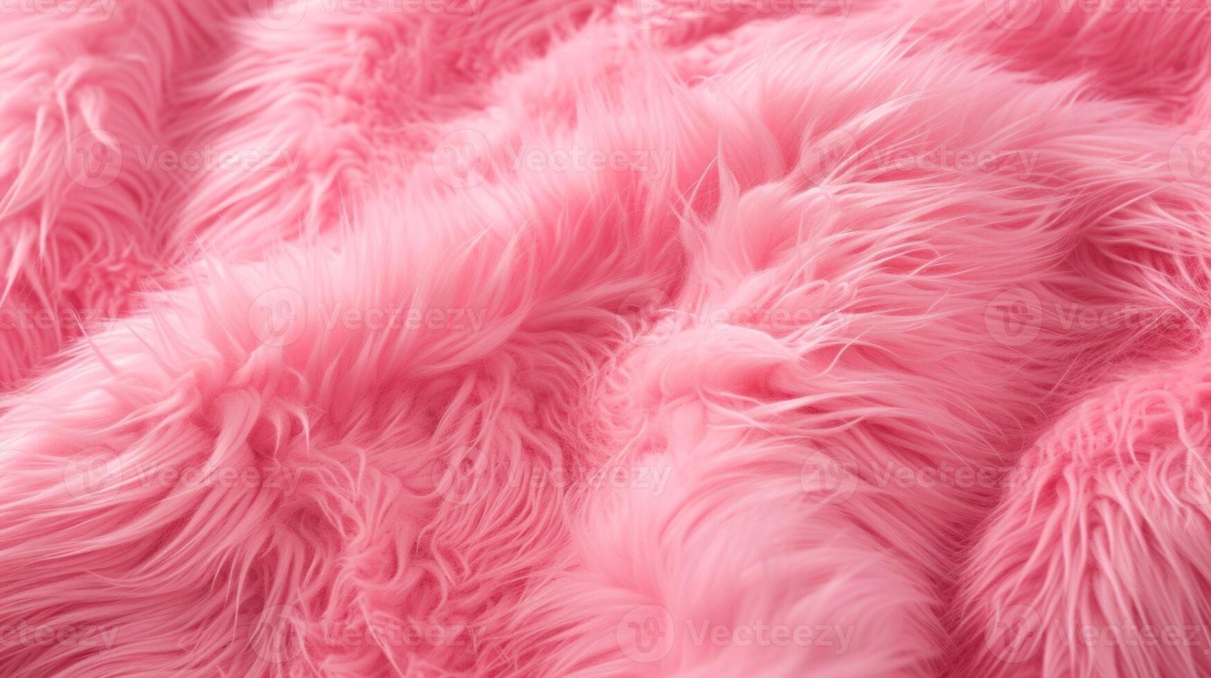 AI generated Pink faux fur fabric close up detail photo