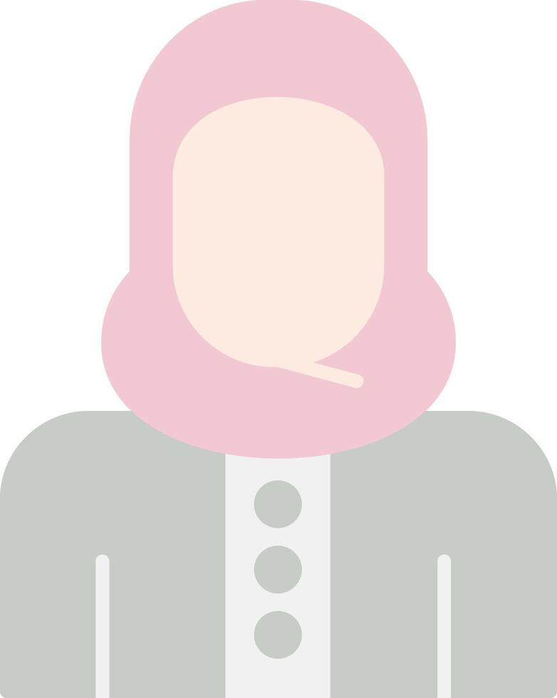 islámico mujer plano ligero icono vector