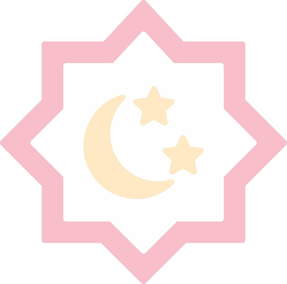 Islamic Star Flat Light Icon vector